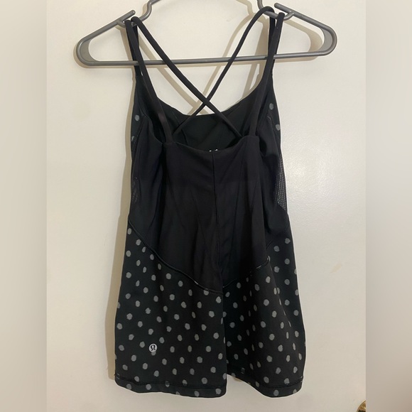 Lululemon Exquisite Tank Black Polka Dot Mesh - Size 4 - Picture 2 of 7